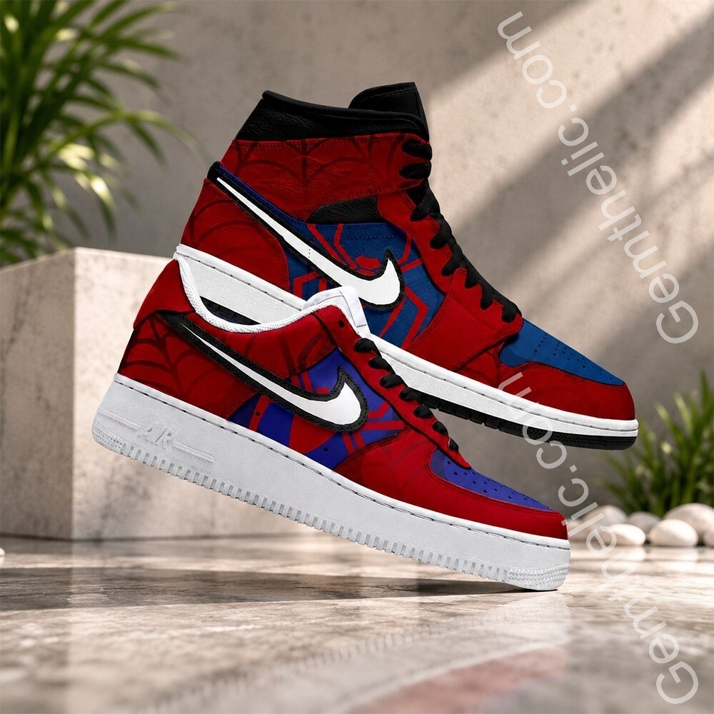 Web Hero Custom Graphic AJ1 Sneakers - Detail View