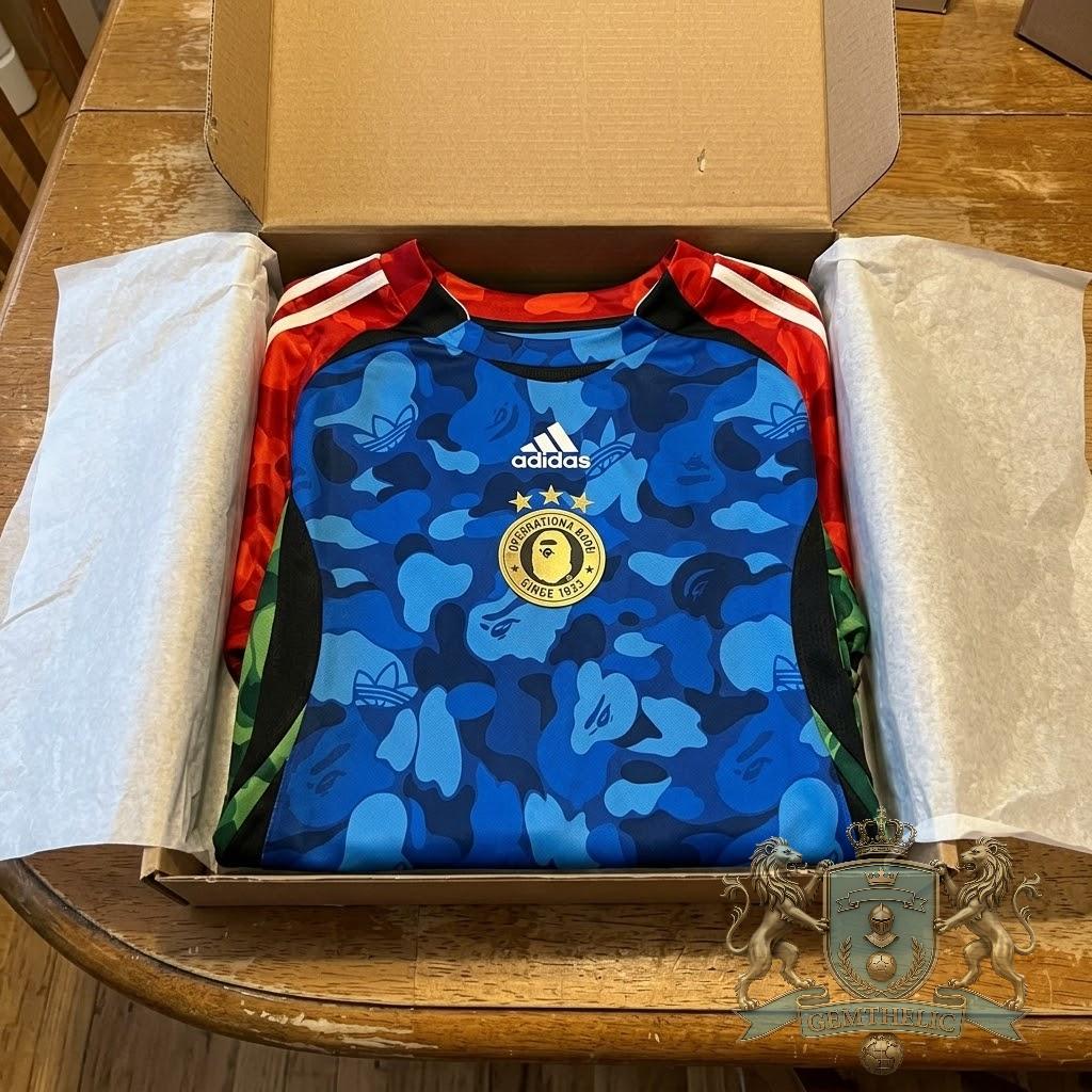 Adidas A Bathing Ape Camouflage Pattern Football Jersey - Detail View