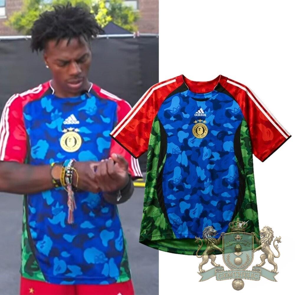 Adidas A Bathing Ape Camouflage Pattern Football Jersey - Front View