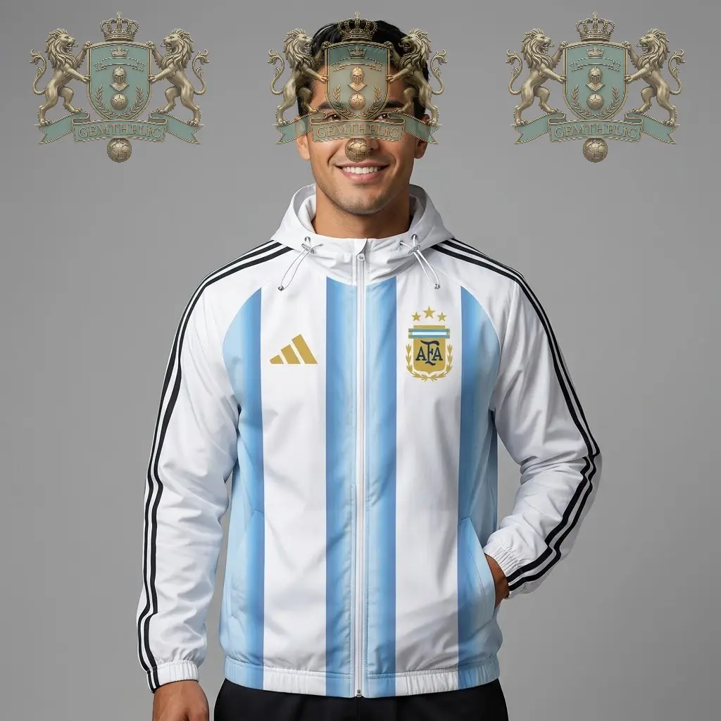 Argentina National Football World Cup Champions Windbreaker - Detail View