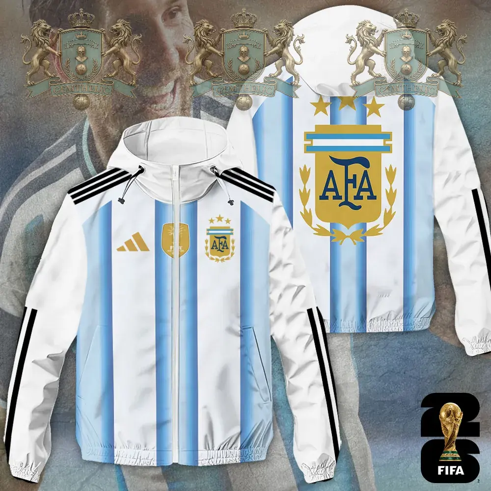 Argentina National Football World Cup Champions Windbreaker - Front View