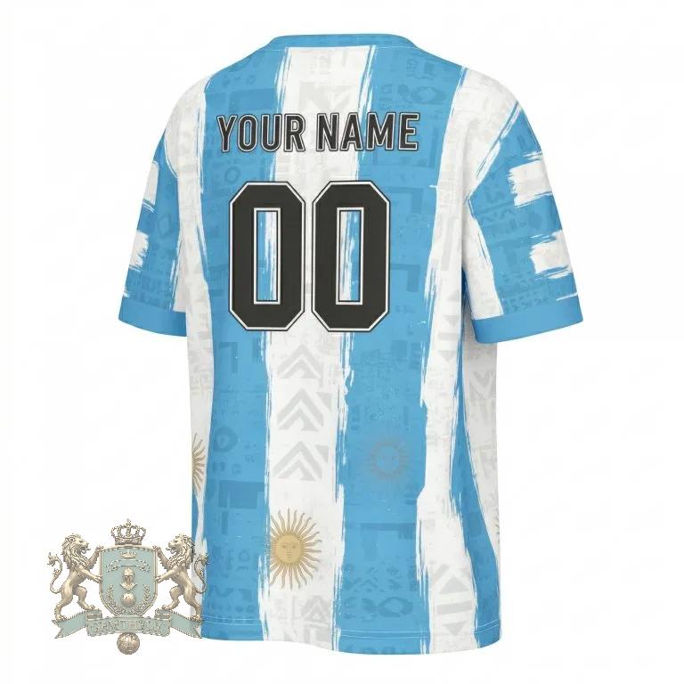 Argentina National World Cup 2026 Flag Pattern Sun of May Three Stars Retro Style Jersey