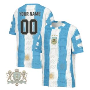 Argentina National World Cup 2026 Flag Pattern Sun of May Three Stars Retro Style Jersey