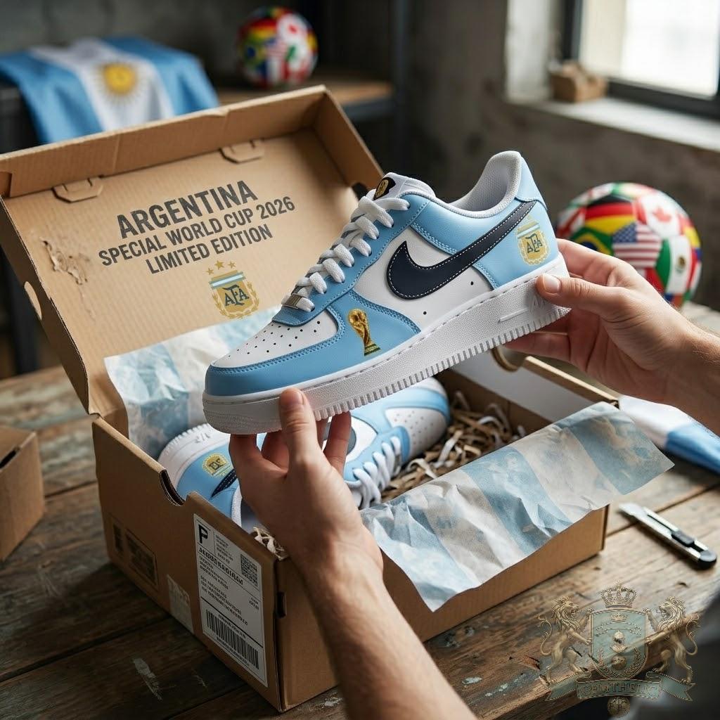 Argentina National World Cup Champions  Nike Air Force 1 Sneakers - Detail View