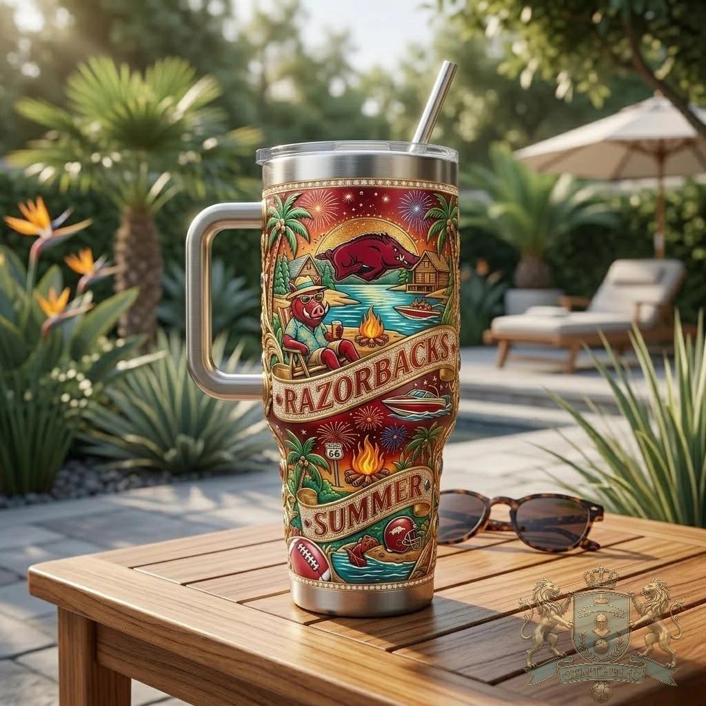 Arkansas Razorbacks Summer Vacation Route 66 Tumbler