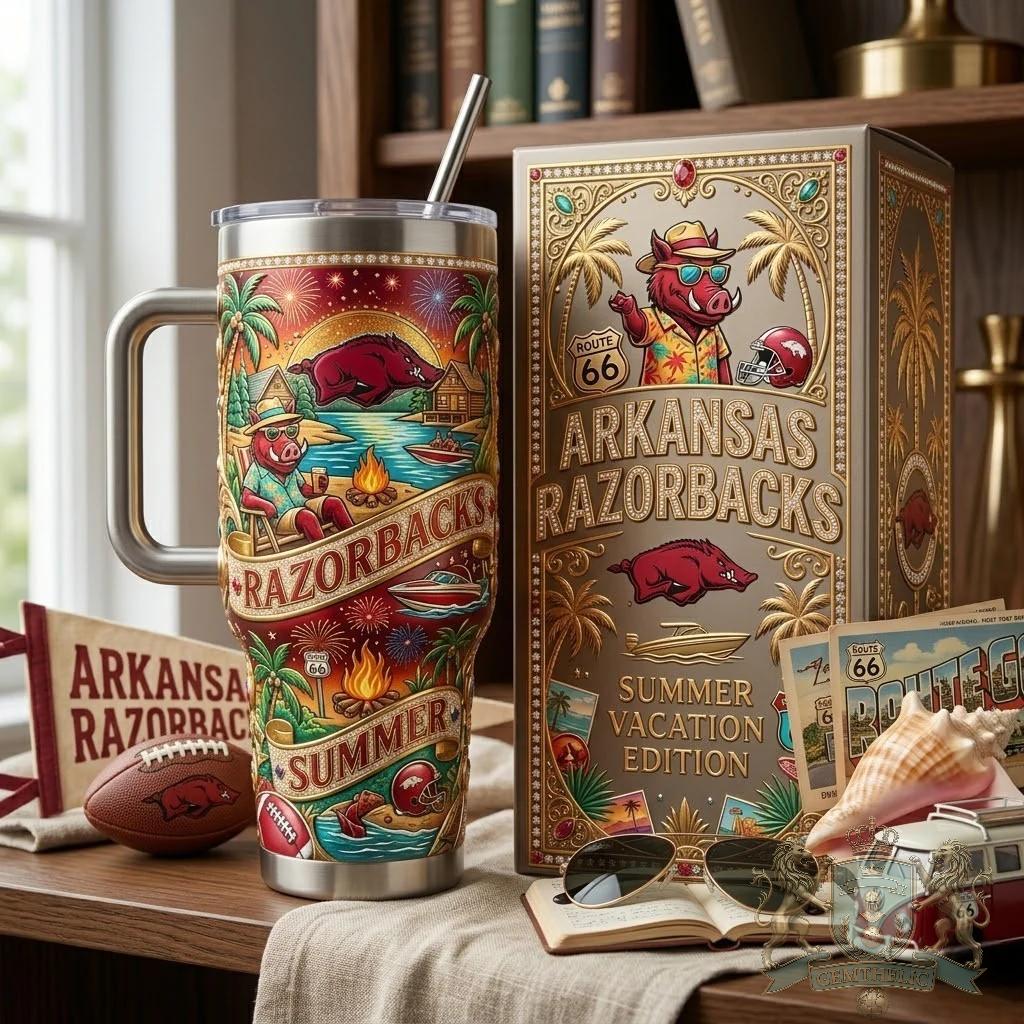 Arkansas Razorbacks Summer Vacation Route 66 Tumbler