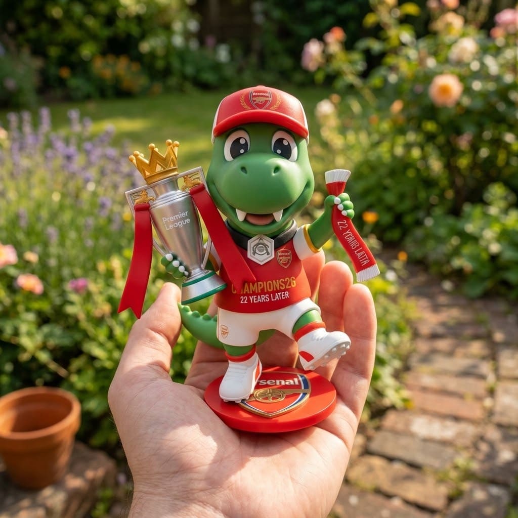 Arsenal FC Gunnersaurus Champions 2026 Premier League 22 Years Later Vinyl Figure - Detail View