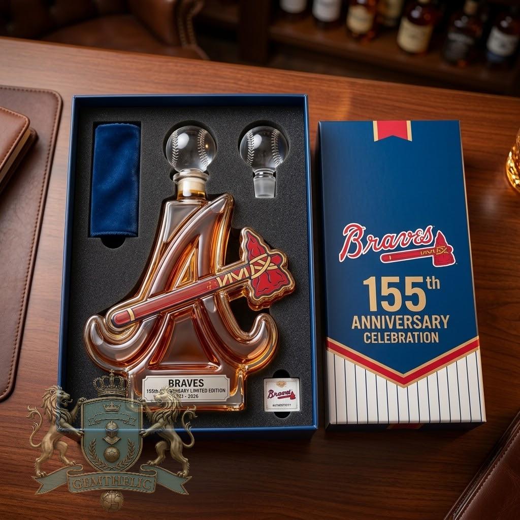 Atlanta Braves 155th Anniversary Whiskey Decanter - Detail View