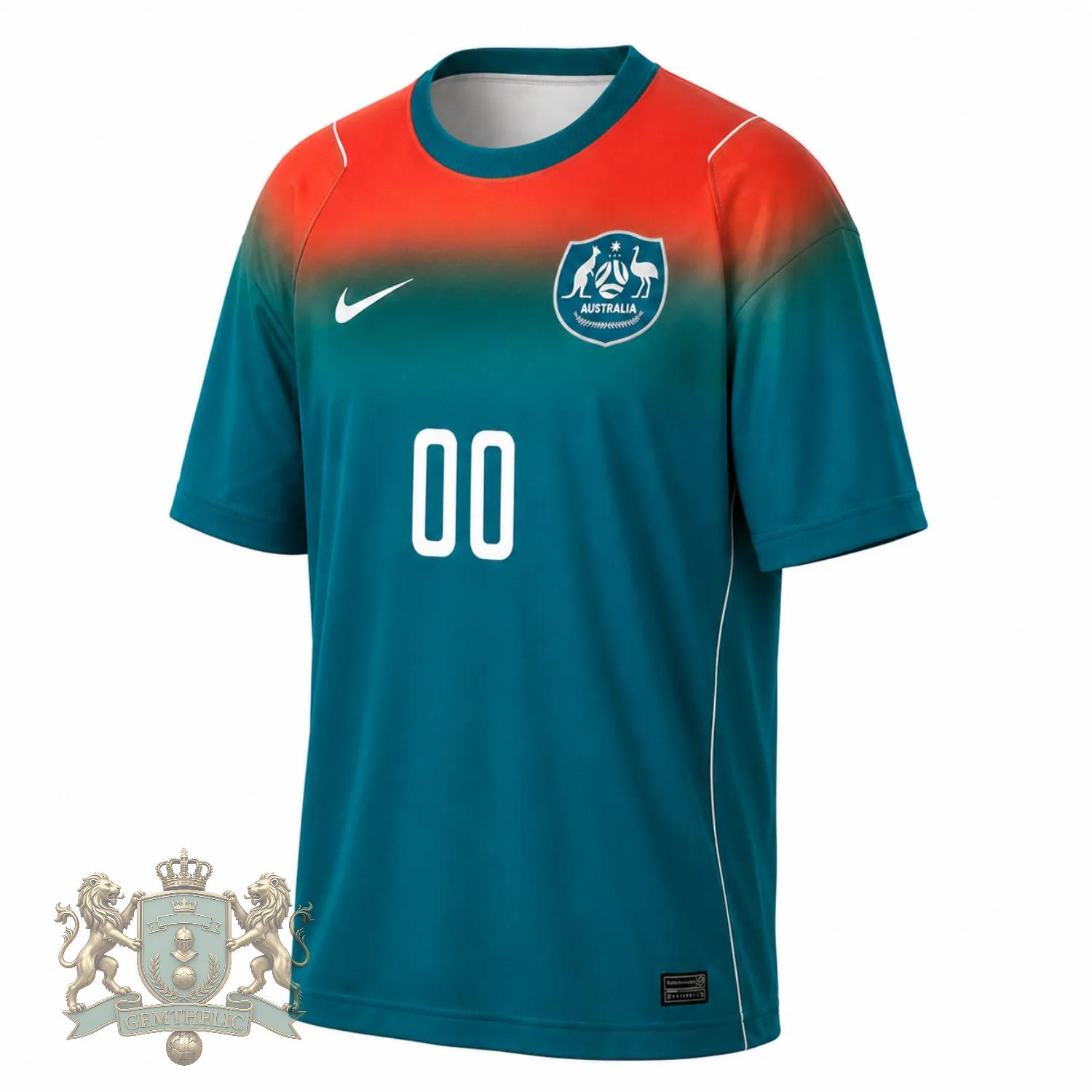 Australia National World Cup 2026 Orange Teal Gradient Soccer Jersey