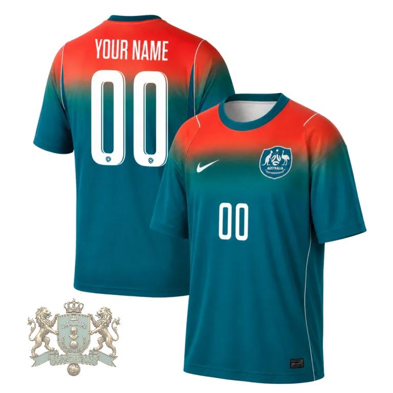 Australia National World Cup 2026 Orange Teal Gradient Soccer Jersey