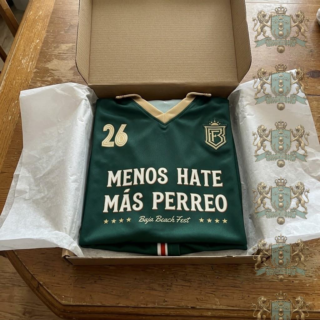 Baja Beach Fest 2026 Menos Hate Más Perreo Polo Shirt - Detail View