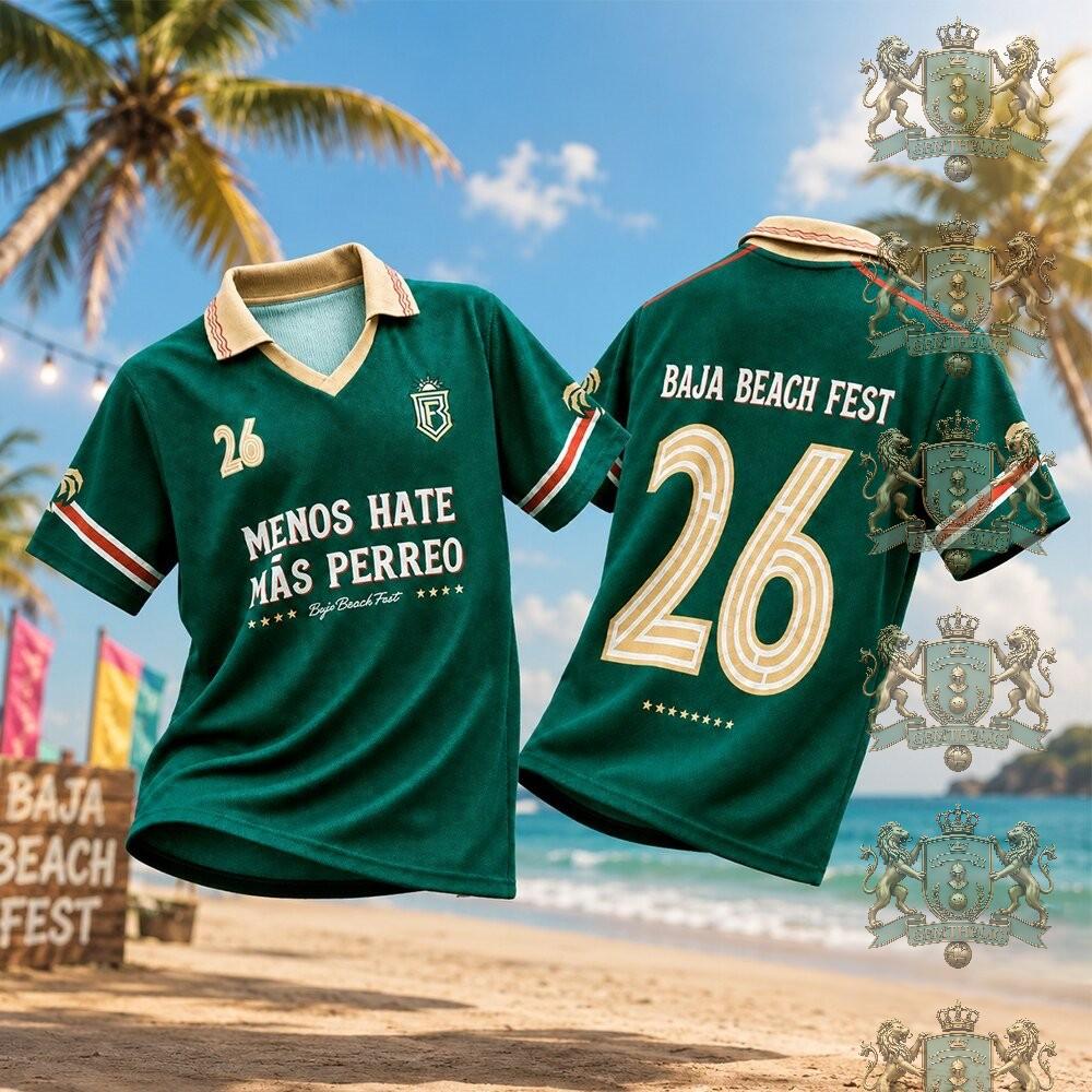 Baja Beach Fest 2026 Menos Hate Más Perreo Polo Shirt