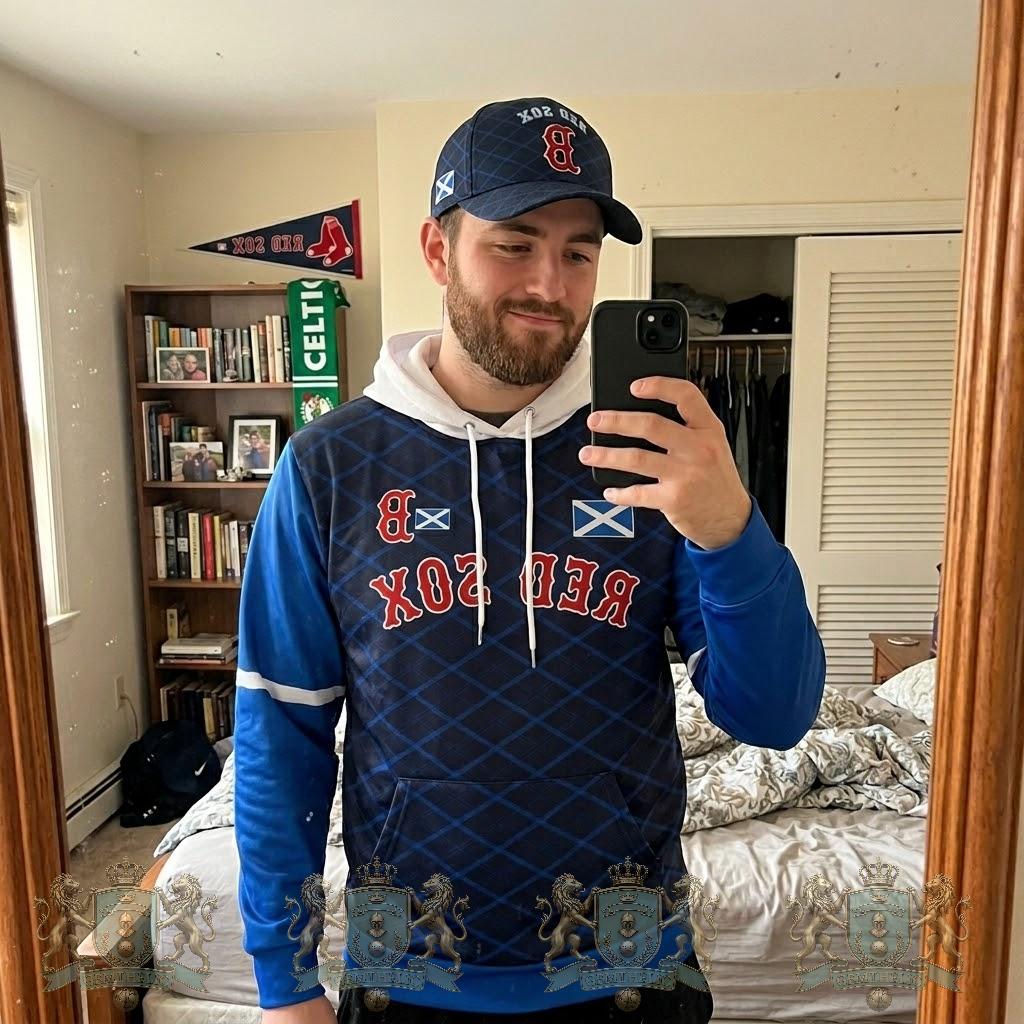 Boston Red Sox Scottish Tartan Fusion Hoodie