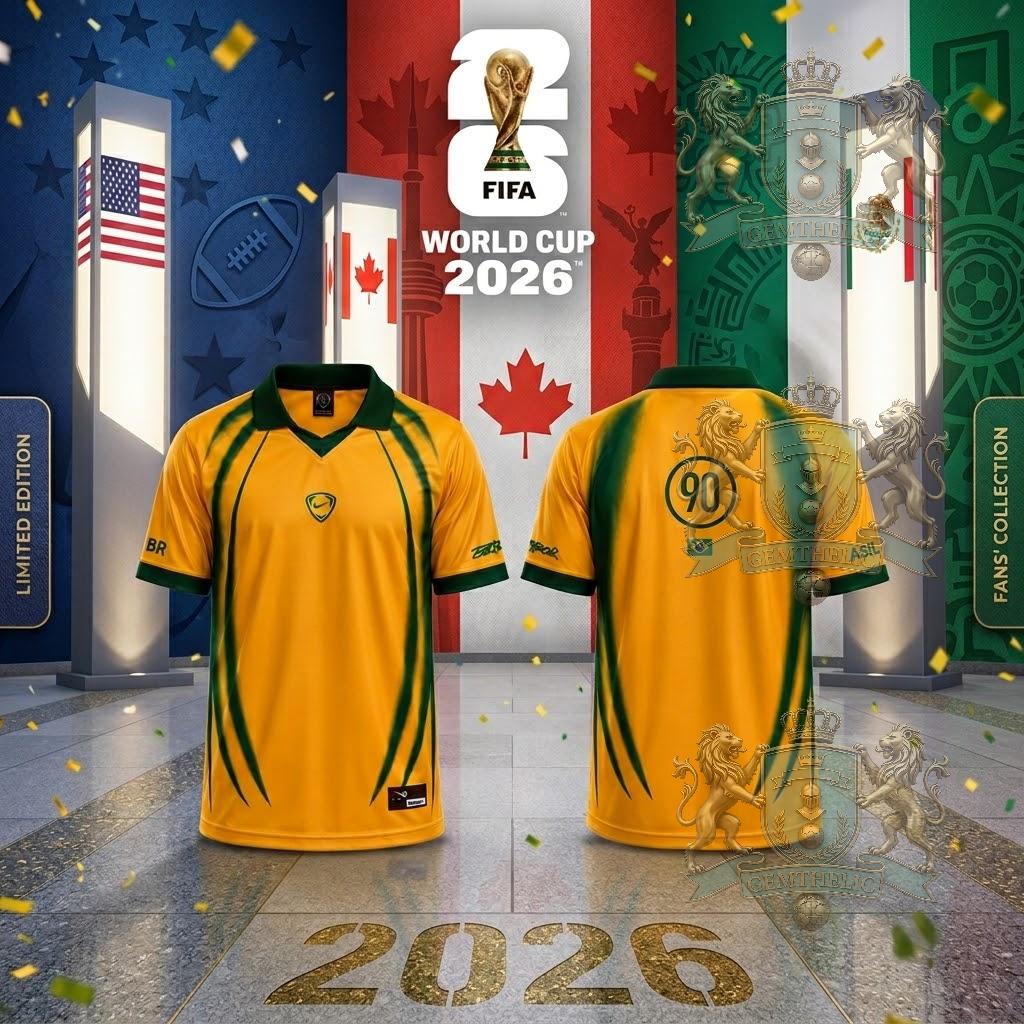 Brazil National Football Team FIFA World Cup 2026 T-Shirt - Front View