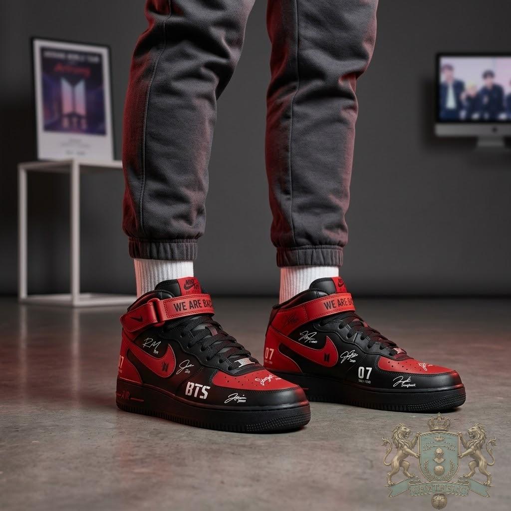 BTS 7 Members We Are Back World Tour Custom Sneakers - Detail View