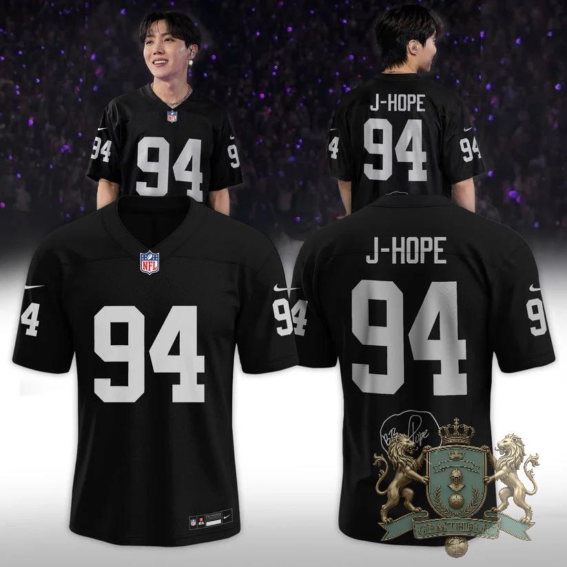 BTS J-Hope Number 94 NFL Style Football Jersey - Front View