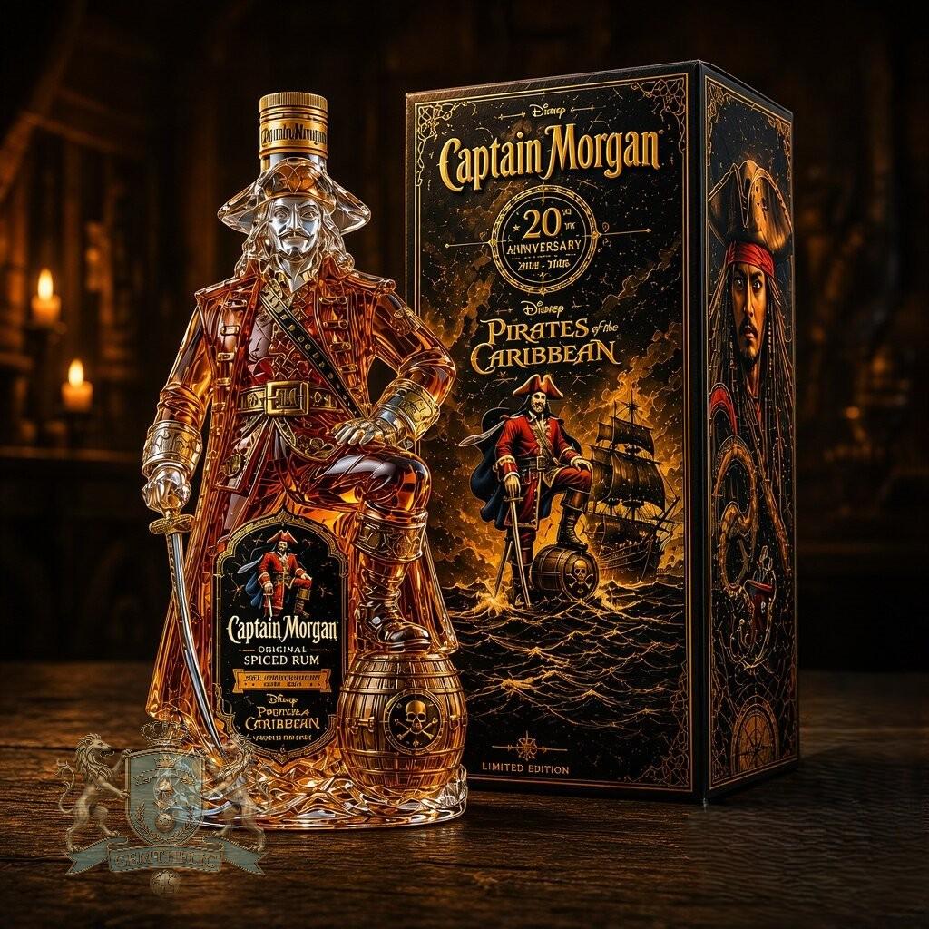 Captain Morgan Pirates of the Caribbean 20th Anniversary Whiskey Bottle