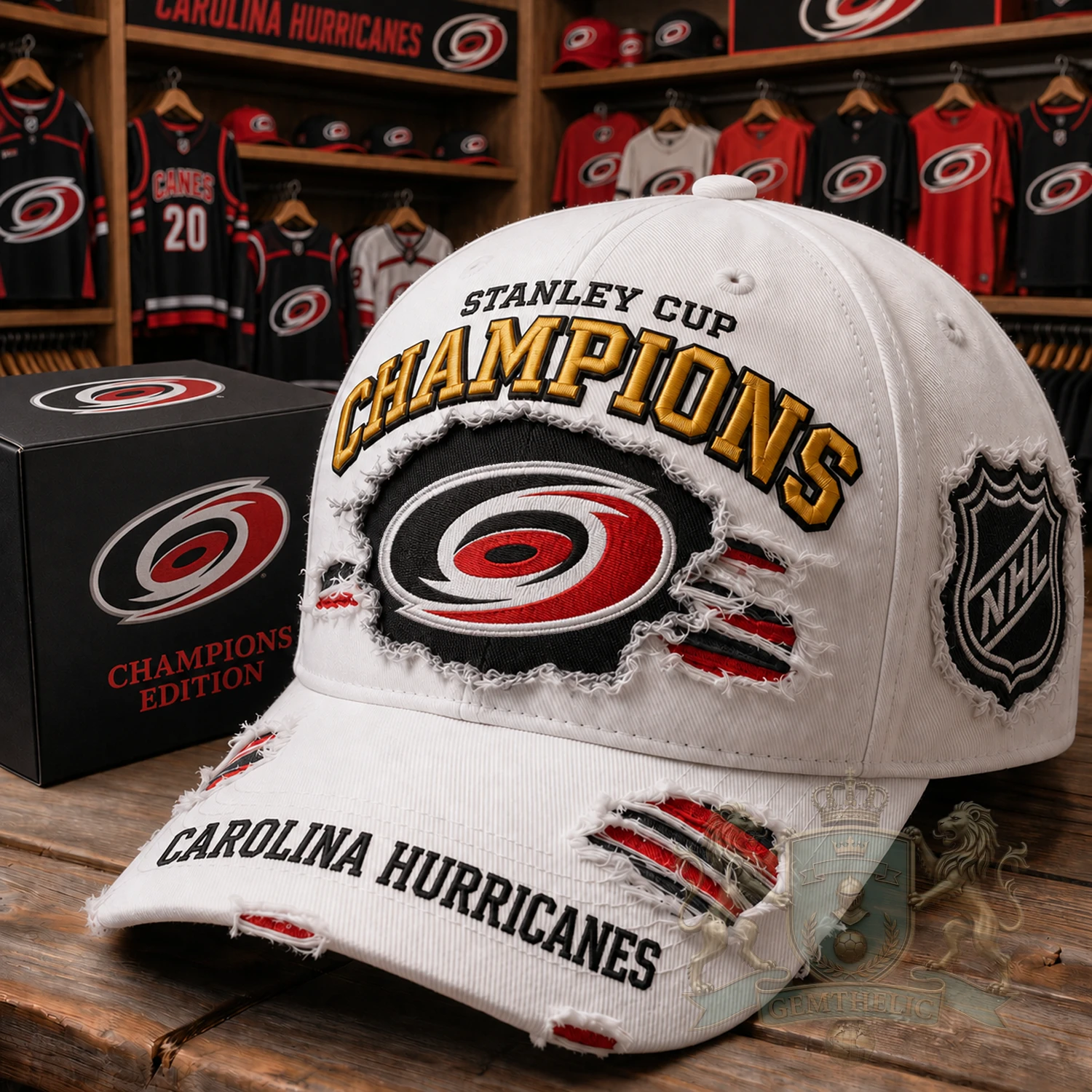 Carolina Hurricanes Stanley Cup Champions Distressed Baseball Cap
