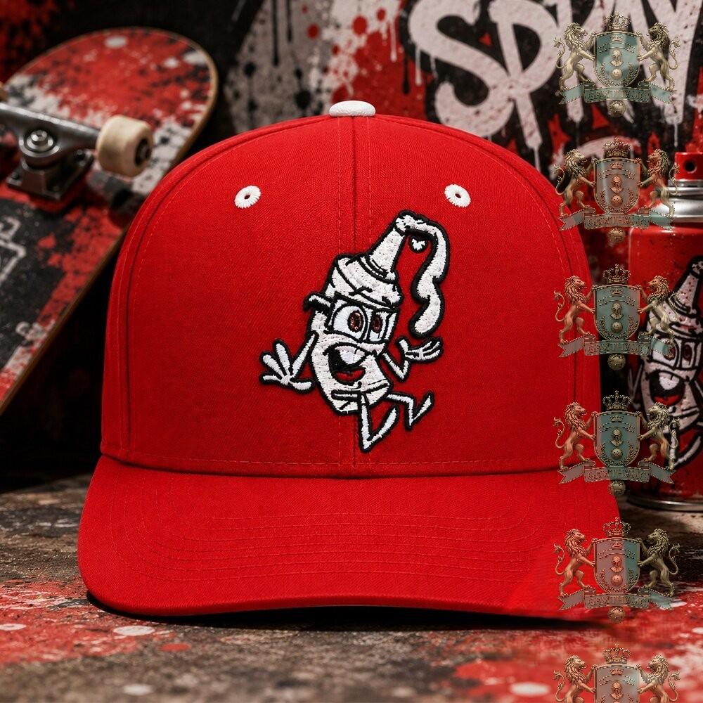Cartoon Spray Paint Can Graffiti Street Art Baseball Cap - Front View