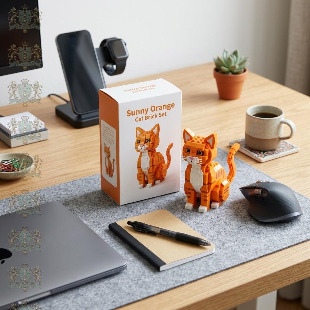 Cat Sunny Orange Brick Set