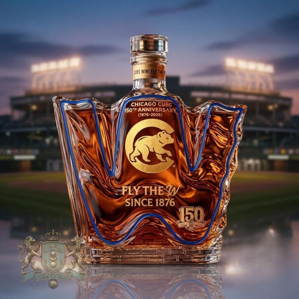 Chicago Cubs 150th Anniversary Whiskey Bottle