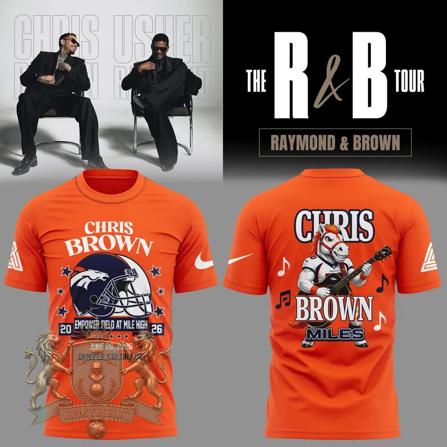 Chris Brown Denver Broncos Empower Field At Mile High Concert T-Shirt - Front View