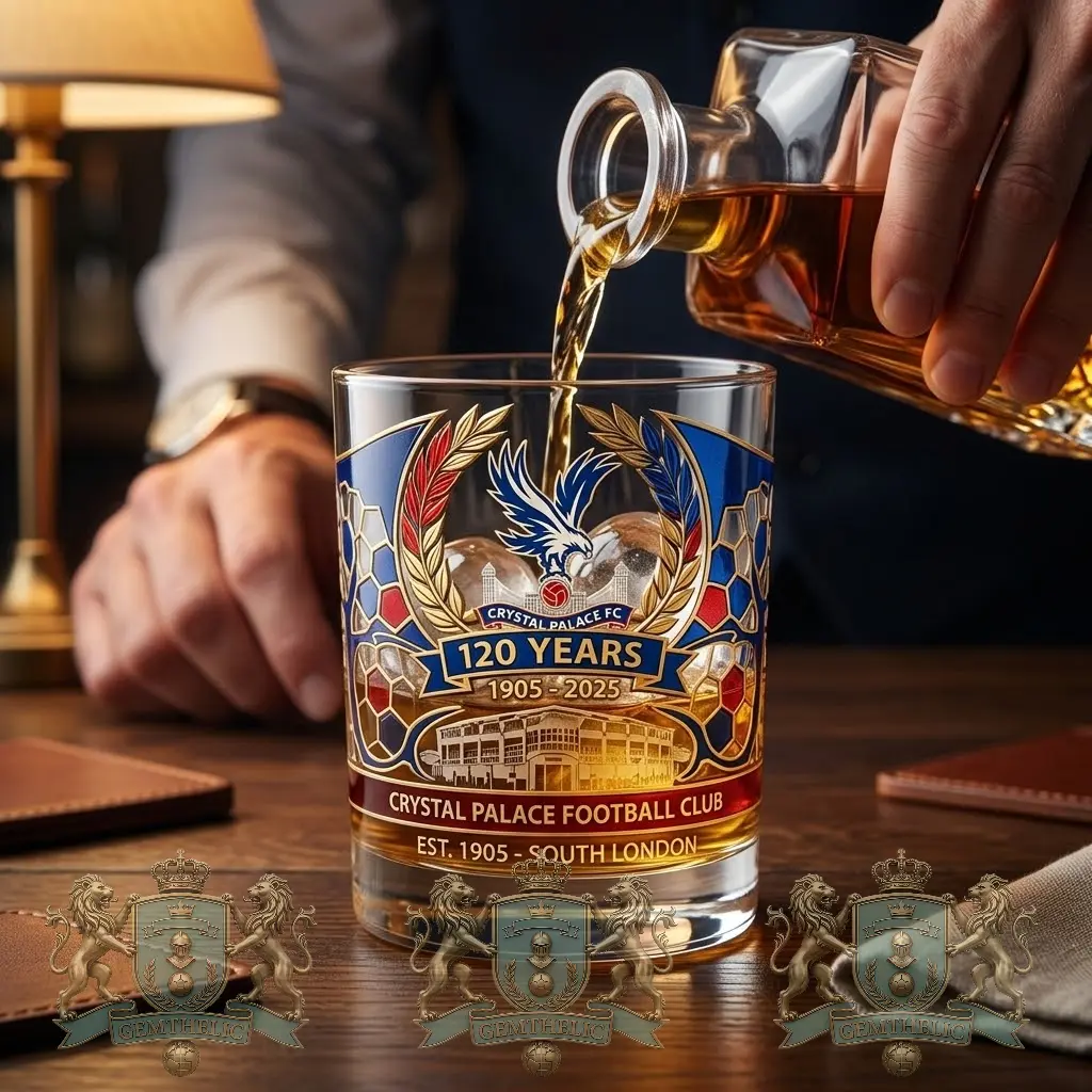 Crystal Palace Football Club 120th Anniversary Whiskey Glass - Detail View