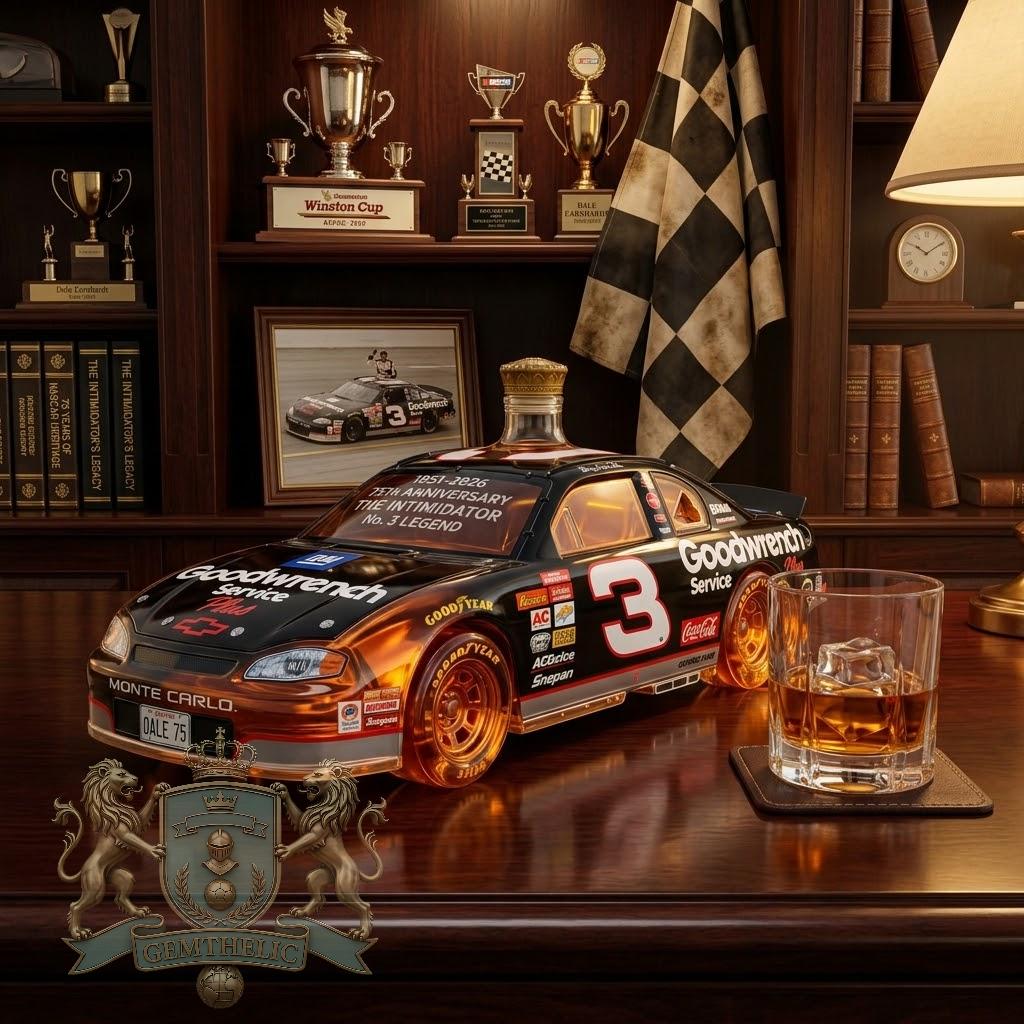 Dale Earnhardt 75th Anniversary Whiskey Decanter - Front View