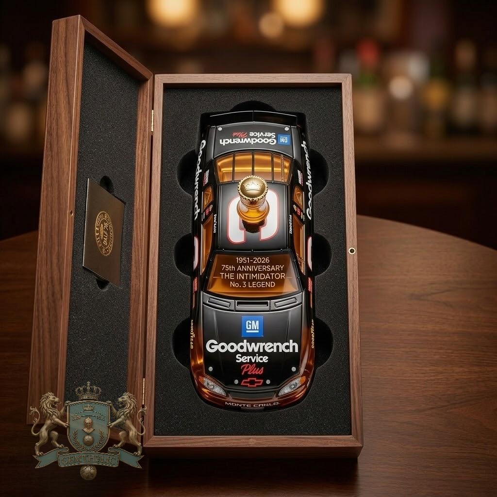 Dale Earnhardt Sr. 75th Anniversary Whiskey Decanter - Detail View