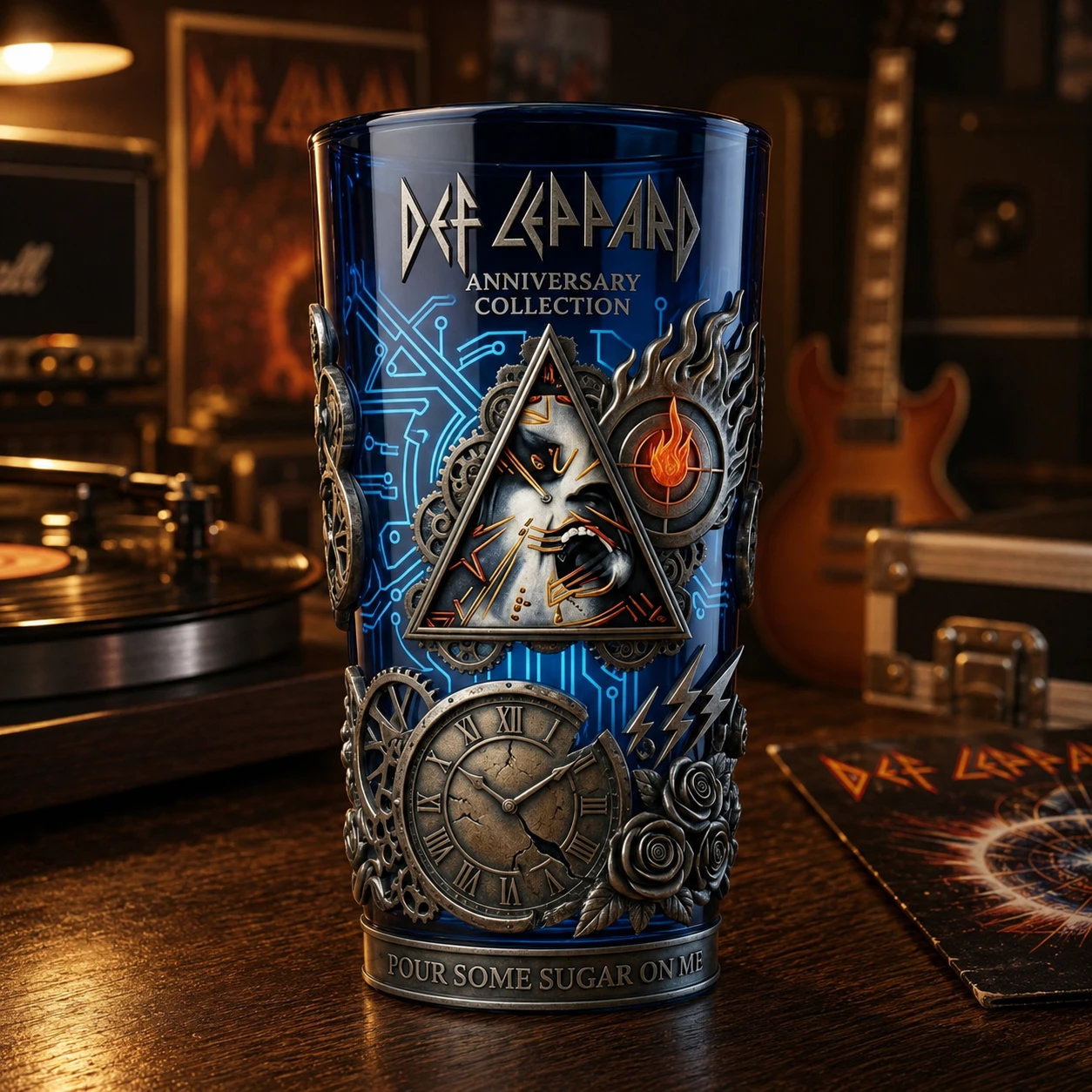 Def Leppard Anniversary Collection Pour Some Sugar On Me Commemorative Glass - Detail View