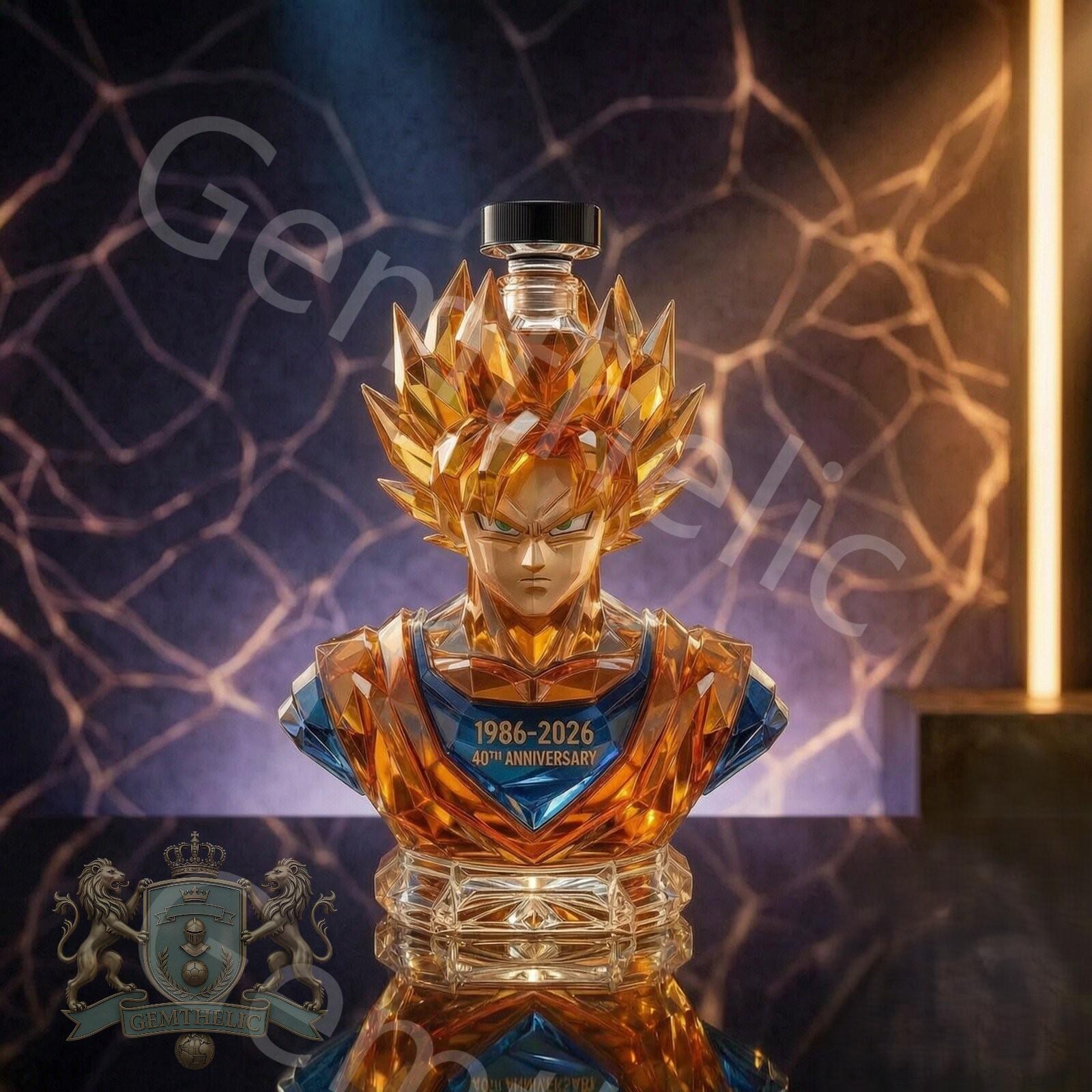 Dragon Ball Z Goku 40th Anniversary Whiskey Decanter Bottle - Front View