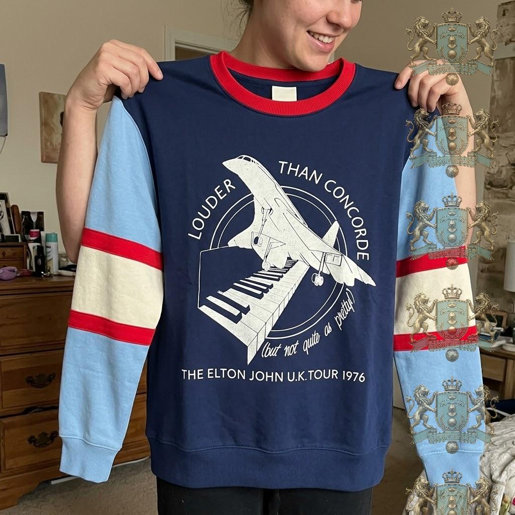 Elton John U.K. Tour 1976 Louder Than Concorde Sweatshirt