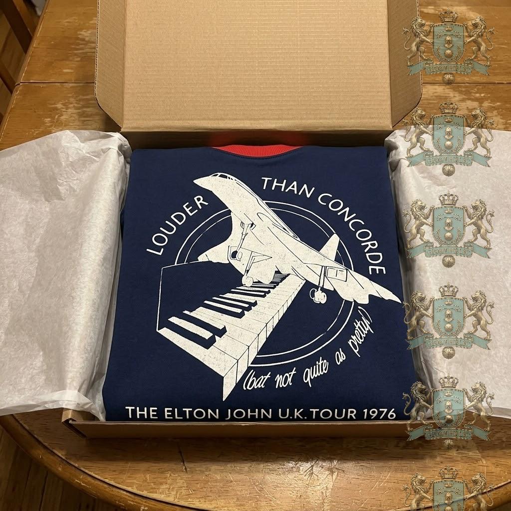 Elton John U.K. Tour 1976 Louder Than Concorde Sweatshirt - Detail View