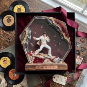 Elvis Presley Iconic White Jumpsuit Stage Performance Diorama Lamp