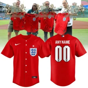 England National Football Team Custom Baseball Jersey