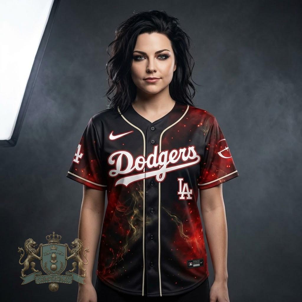 Evanescence Sanctuary Album Art MLB Baseball Crossover Jersey - Detail View