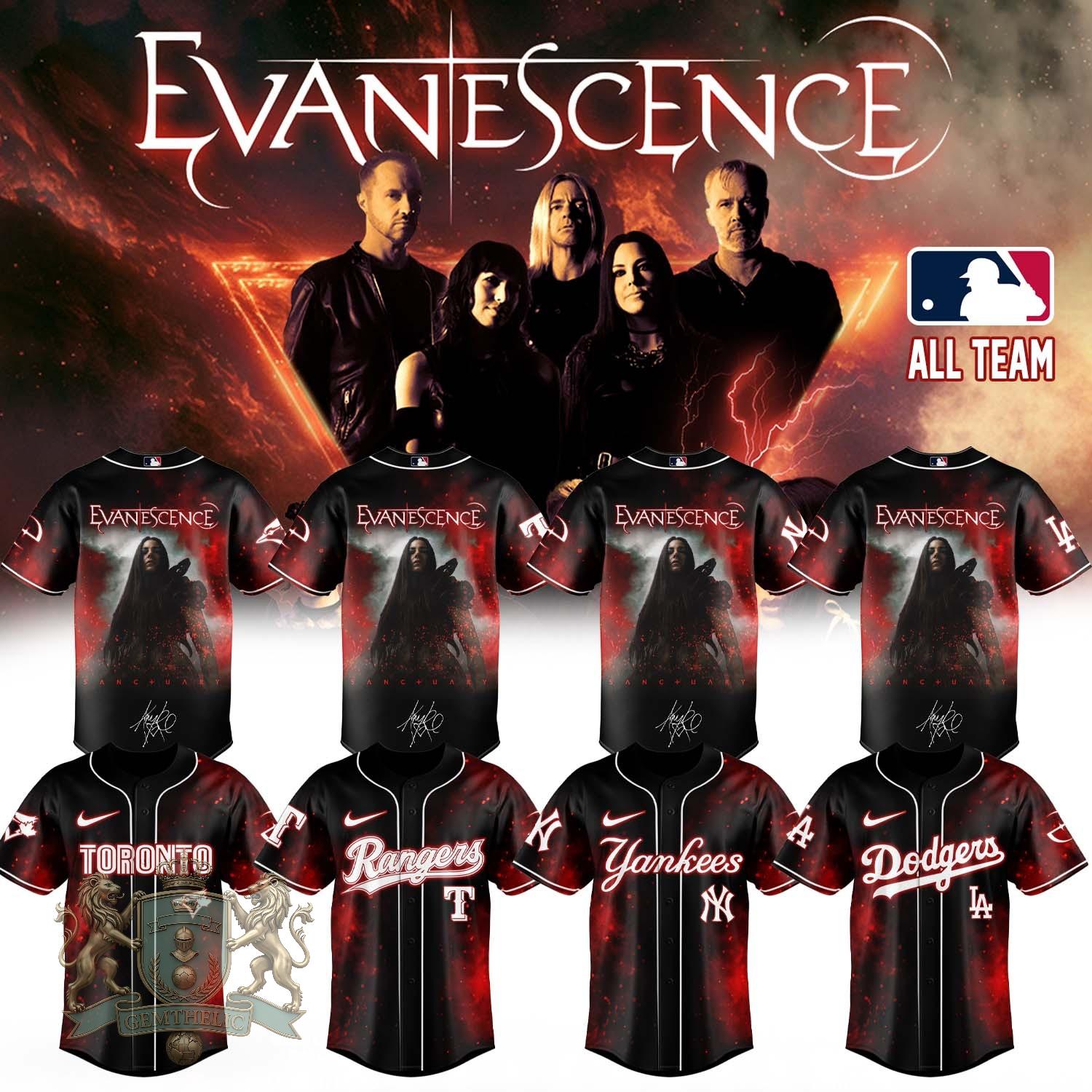 Evanescence Sanctuary Album Art MLB Baseball Crossover Jersey - Front View