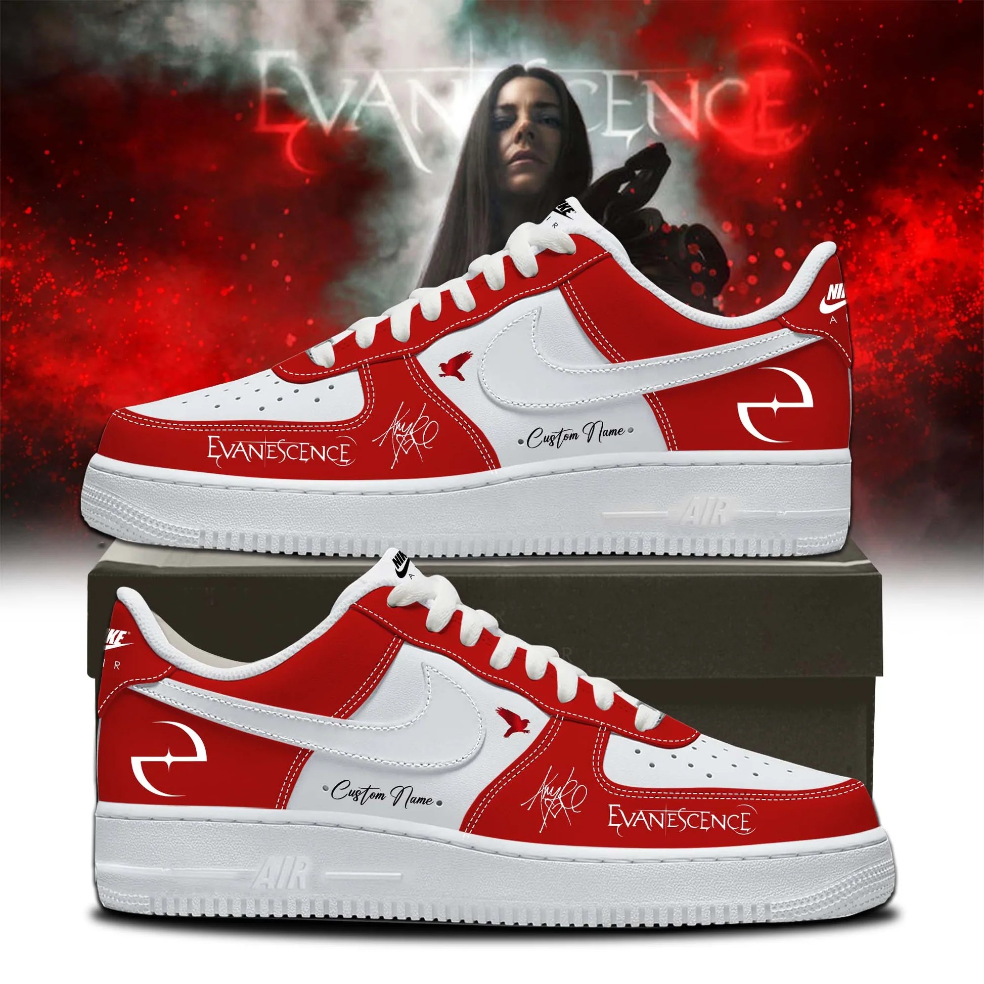 Evanescence Sanctuary Autograph Custom Name Sneakers - Front View
