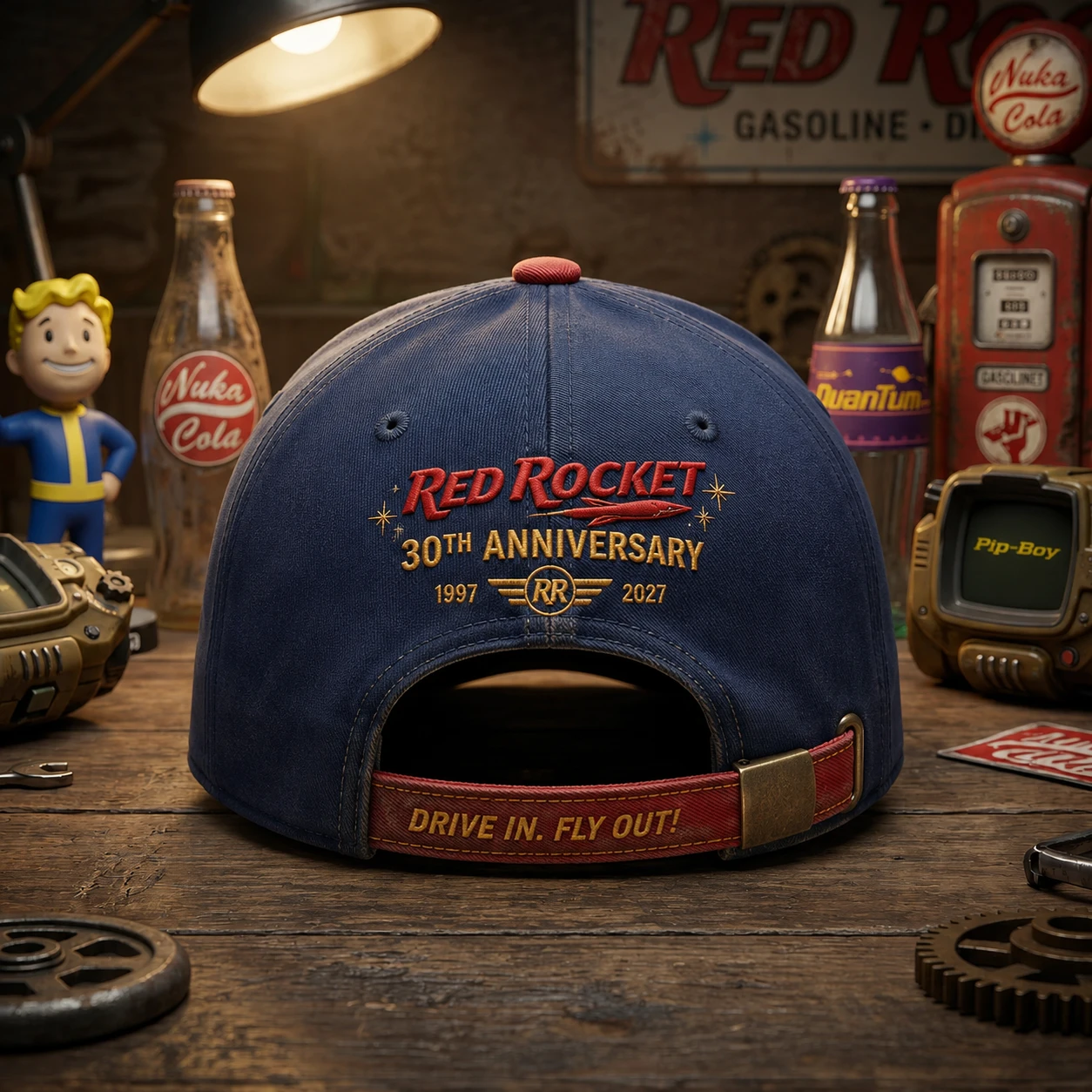 Fallout Red Rocket 30th Anniversary 1997-2027 Baseball Cap - Detail View