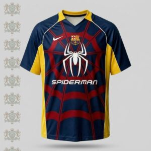 Maglia Barcelona X Spiderman Casual Athletic Jersey