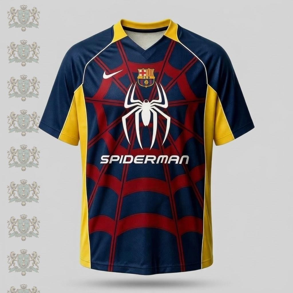 Maglia Barcelona X Spiderman Casual Athletic Jersey