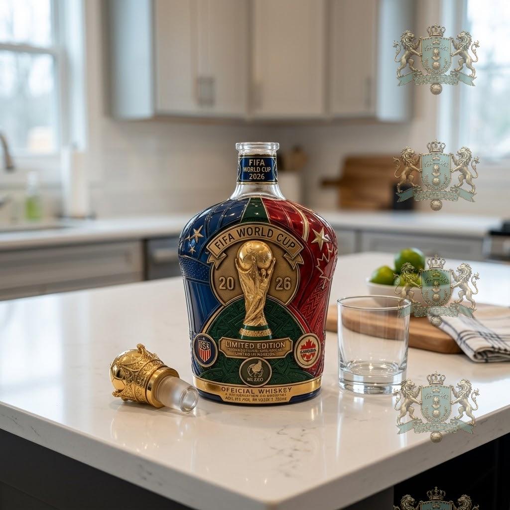 FIFA World Cup 2026 USA Mexico Canada Host Nations Whiskey Bottle - Detail View