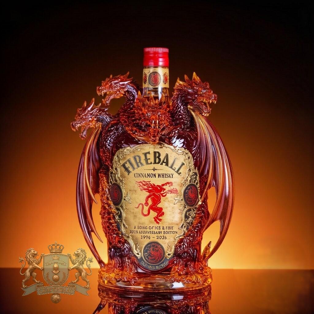 Fireball A Song of Ice & Fire 30th Anniversary Whiskey Bottle - Front View