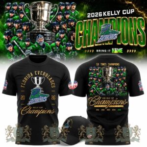 Florida Everblades 2026 Kelly Cup 5X Times Champions T-Shirt
