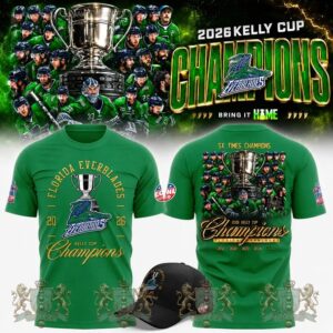 Florida Everblades 2026 Kelly Cup 5X Times Champions T-Shirt