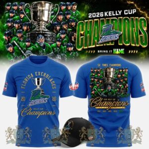 Florida Everblades 2026 Kelly Cup 5X Times Champions T-Shirt