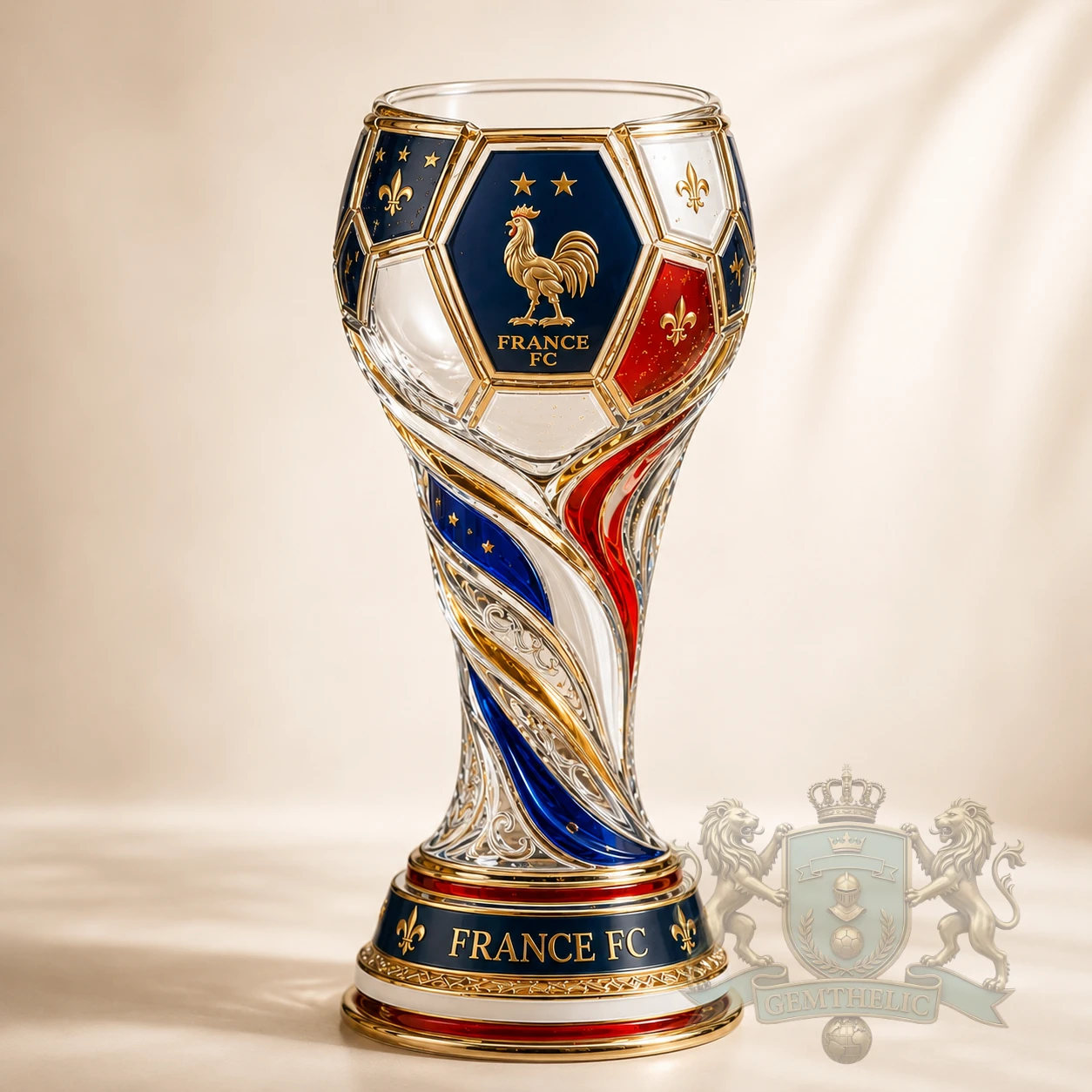 France National Football Team Three Stars Football Champions Trophy Beer Glass