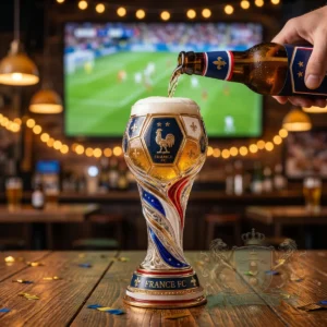 France National Football Team Three Stars Football Champions Trophy Beer Glass