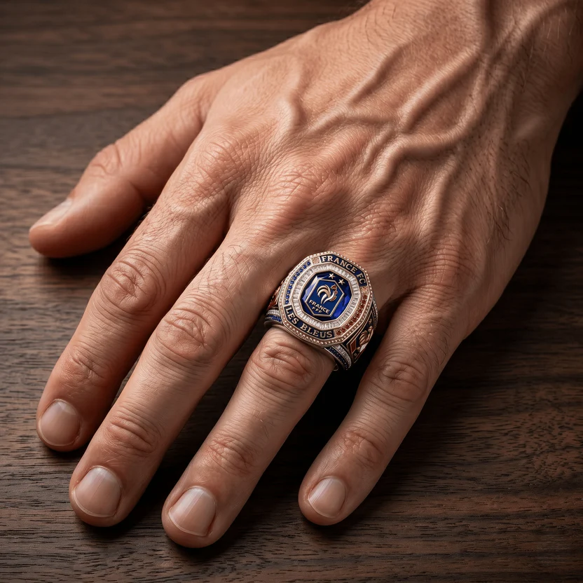 France national World Champions Allez Les Bleus Championship Ring - Detail View