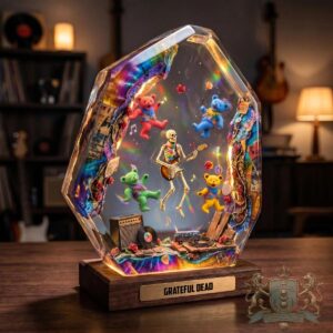 Grateful Dead Dancing Bears Skeleton Guitar Diorama Lamp